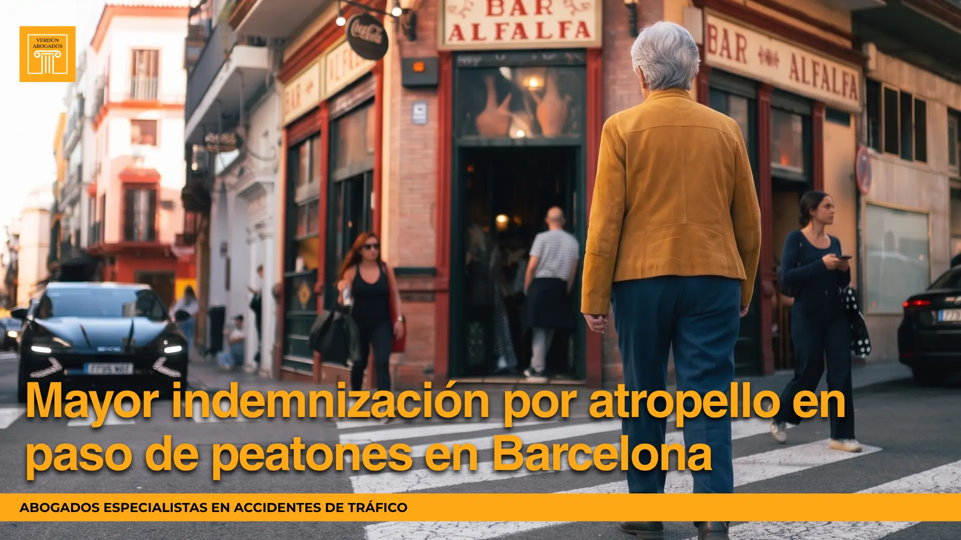 Paso de peatones en Barcelona, imagen representativa de un caso de éxito legal por atropello con reclamación de indemnización.
